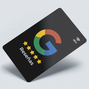 Tarjeta inteligente TepuyCard para Reseñas de Google, diseñada con tecnología NFC y QR dinámico para simplificar el proceso de obtener valoraciones en línea.